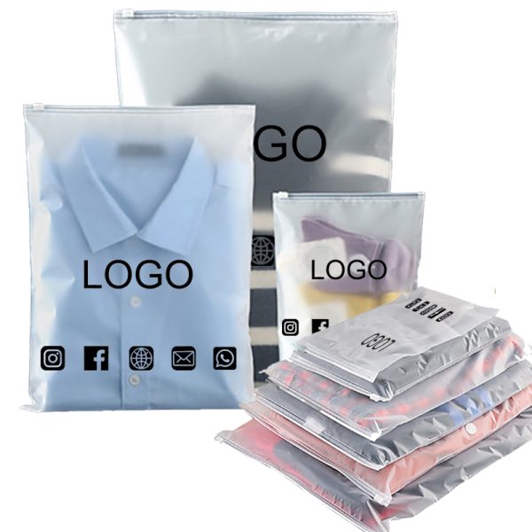 Custom Frosted Zipper Bags（1-color or 2-color print）